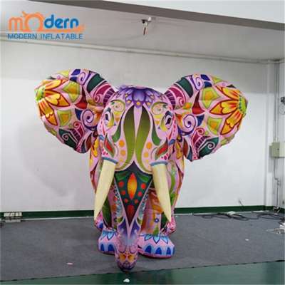 Factory customized design led lighting inflatable promotion decorative balloon colorful inflatable elephant costume